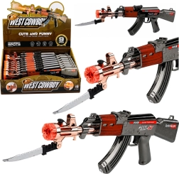 Divertida pistola AK-47 a pilas con luces, sonidos y efecto de vapor