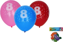 Globos de 30 cm con el número 8 – set de 5 uds