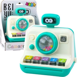 Cámara interactiva Piano Sonajero Luces Sonidos Blanco Verde