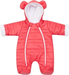 Mono de invierno para bebé con orejitas New Baby Pumi red raspberry 68