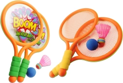 Raquetas de bádminton para niños con motivo de dinosaurios – naranja y verde