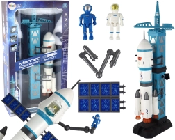 Misión espacial: cohete con torre de lanzamiento y astronautas, set de 15 piezas