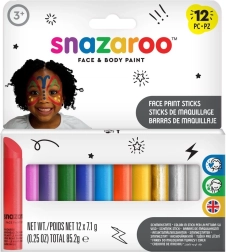 Snazaroo set de pinturas para cara y cuerpo en barra 12 uds