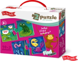 Far Far Land Rompecabezas de emparejar casitas de animales