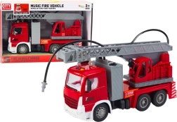 Camión de bomberos con escalera extensible, luces y sonidos