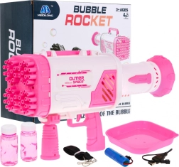 Pistola de burbujas para niños 3+ con ventilador y recarga – Rosa