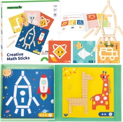 Tooky Toy rompecabezas lógico magnético – varillas matemáticas creativas, 49 piezas