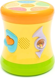 Tambor dinámico de doble cara BABY MIX – tambor interactivo amarillo para bebés