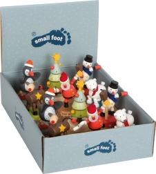 Small foot figura de madera danzante navideña e invernal