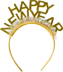 Diadema Happy New Year dorada