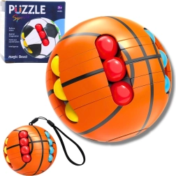 Bola lógica sensorial con cuentas – rompecabezas fidget naranja para niños