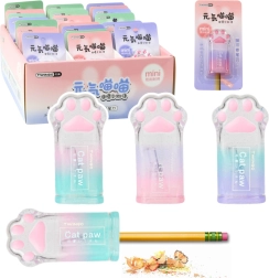 Sacapuntas con forma de huella de gato para lápices finos