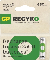 Baterías recargables AAA Ni-MH 650mAh - GP ReCyko