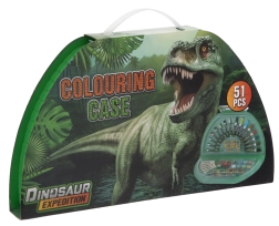 Estuche de dibujo semicircular Dino – 51 piezas