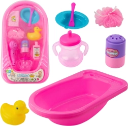 Set de baño para muñecas con bañerita y accesorios – rosa