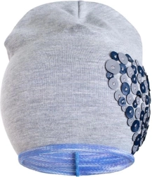 Gorrito de primavera New Baby corazoncito gris‑morado