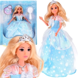 Anlily princesa de la nieve – muñeca con vestido azul y copos de nieve