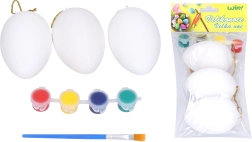 Huevos para colorear 5 × 8 cm, set de 3 uds con pinturas y pincel