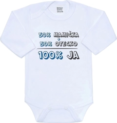New Baby body para bebé 50% mamá + 50% papá - 100% yo azul