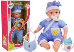 Muñeca bebé de 45 cm con ropa azul