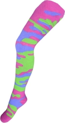 Leotardos de algodón New Baby con estampado de camuflaje verde‑rosa