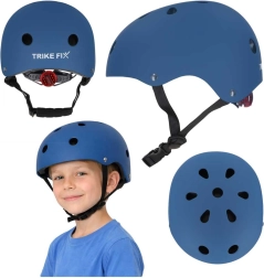 Casco infantil de ciclismo TRIKE FIX con LED, talla S 48–54 cm, negro