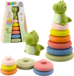 Pirámide sensorial ecológica y suave con dinosaurio