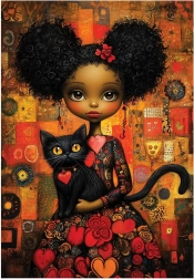 Puzzle gato negro de 500 piezas