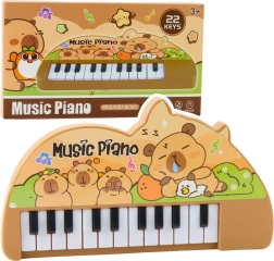 Mini piano infantil con capibara, 22 teclas