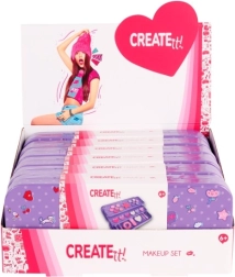 Paleta de maquillaje desplegable morada CREATE IT! en estuche metálico