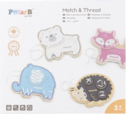 PolarB animales para ensartar – set de madera para el desarrollo de la motricidad fina