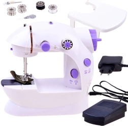 Mini máquina de coser con pedal y juego de accesorios