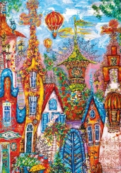 Rompecabezas Heye - Charming Village: Modrá brána 500 piezas