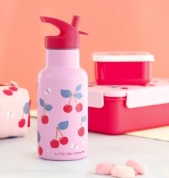 Botella de acero inoxidable con motivo de cerezas 350 ml