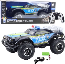 Coche RC todoterreno de policía 1:8, negro, 2.4 GHz