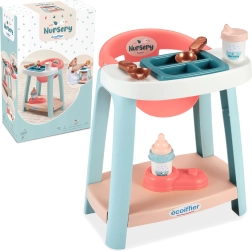 Ecoiffier Nursery set para dar de comer a muñecas con trona y accesorios, 7 piezas