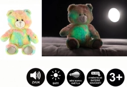 Soñador oso de peluche arcoíris con música y luz 40 cm