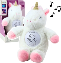 Unicornio de peluche con proyector y melodías