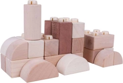 Cubos de conexión de madera natural 100 uds en caja