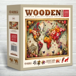 Rompecabezas de madera WOODEN CITY – mapa colorido, 1010 piezas