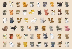 Puzle con pegatinas Gatos 250 piezas