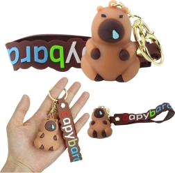 Llavero capibara con mosquetón y anilla