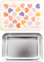 Caja de acero inoxidable para tentempiés A Little Lovely Company con corazones