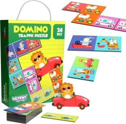 Juego educativo Animales en el transporte Puzzle Dominó Montessori