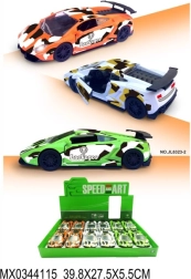 Modelo deportivo de coche metálico LAEVEGOS con puertas que se abren y tracción de cuerda