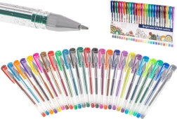 Bolígrafos de gel de colores con purpurina – set de 25 uds.