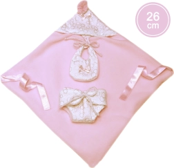 Conjunto de dos piezas con capucha para muñeca New Born 26 cm