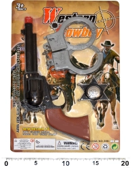 Set para pequeño sheriff: pistola, esposas y placa (22 cm)