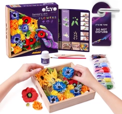 OKTO FREEDOM Conjunto creativo de modelado DIY flores con marco de madera 21x21 cm