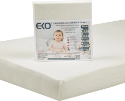 Sábana bajera ajustable de jersey EKO con goma beige 120 × 60 cm